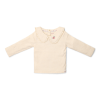 Beige t-shirt met kraag - T-shirt long sleeves sand melee